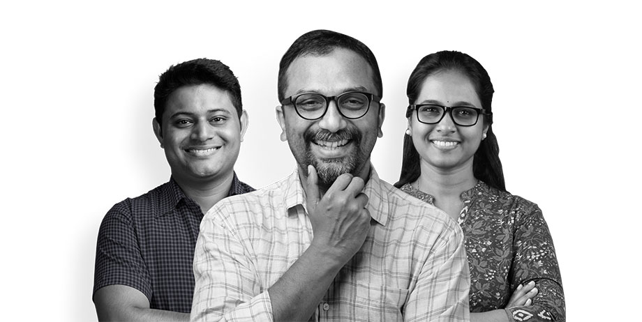 Professional team of three people